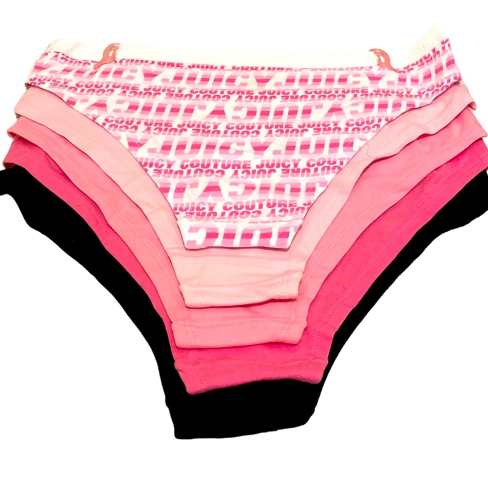 Juicy Couture 5 Pack Bikini Panties Pink and Multiple Colors Women’s Size Large